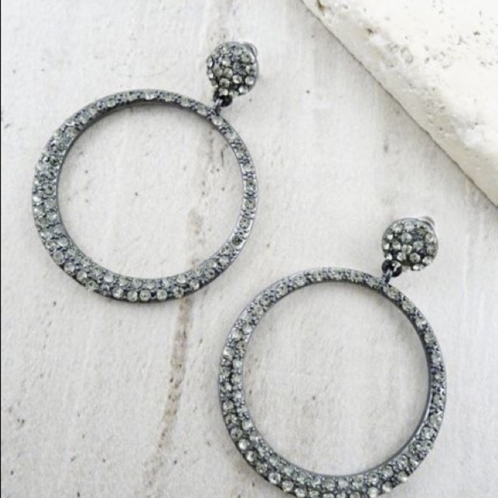 Gray Crystal Earrings